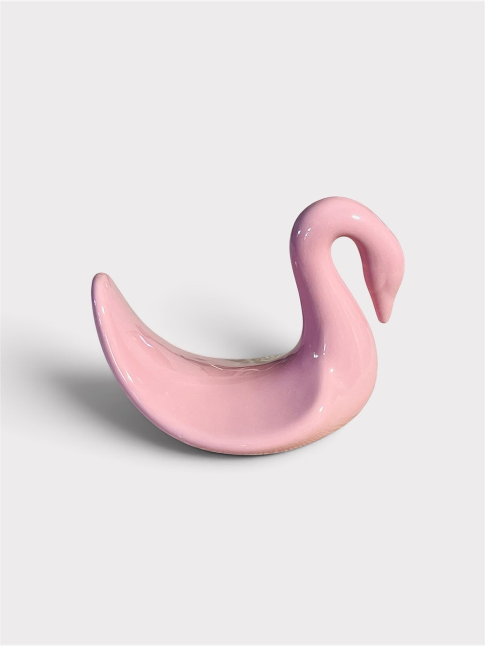 Vintage Pink Ceramic Swan Towel Holder Retro Bathroom Decor 80s 90s